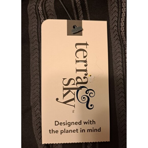 New 2X Black Gray Maxi Peasant Tiered Dress Slimming Modest Terra & Sky - Picture 5 of 8